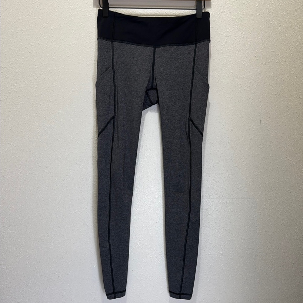 Lululemon Gray and Black Leggings, Size 6